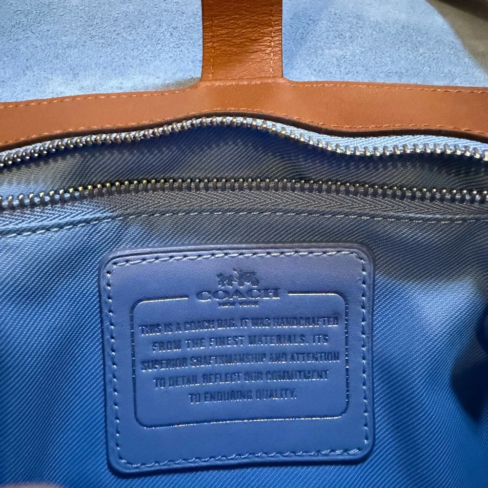 Coach Dakota Crossbody Bag Brown with Blue Studs - Picture 3 of 11